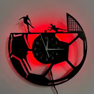 LED Football Theme Silent Wall Clock, Home Decor & Office Accent, Perfect Gift for Birthdays, Anniversaries, Holidays, Soccer Lovers