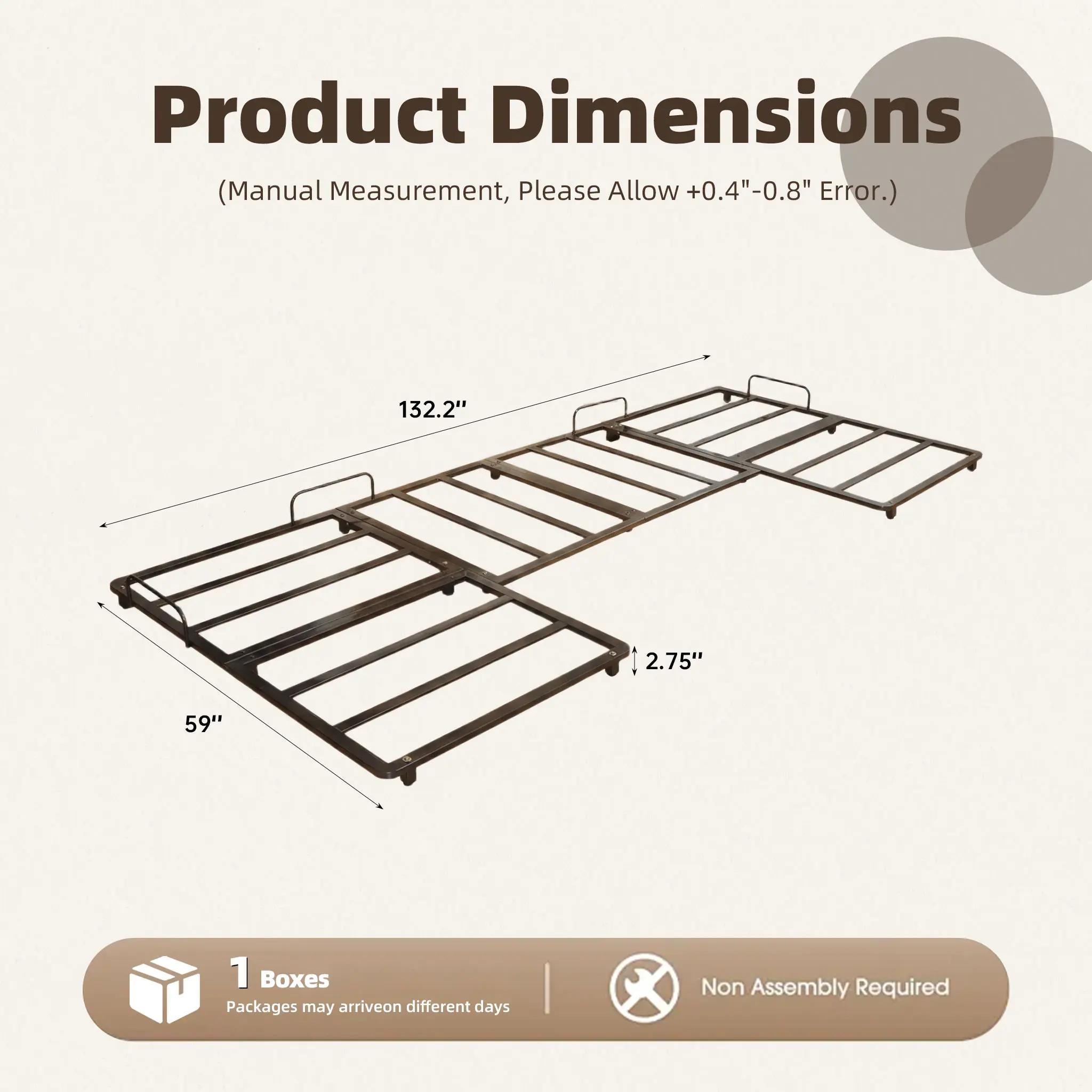 Sofa Elevation Metal Frame | Sturdy Iron Base for Boneless Cloud Couch | Height-Enhancing Accessory