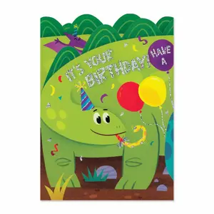 Tri Fold Birthday Card - Dinosaur