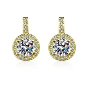 4-Prong Solitaire Ear Stud Earrings, Silver-Toned Metal Prong Costume Jewelry, Prong Earrings