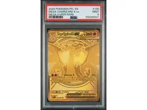 2025 Pokemon Mega Evolution Phantasmal Flames Mega Hyper Rare Mega Charizard X Ex #130 PSA 9