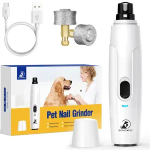 Pet Nail Grinder for Dogs - Upgraded Dog Nail Trimmers Super Quiet, 2 Speeds, Rechargeable, 2 Grinding Wheels for Small Large Dogs & Cats