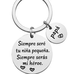 Dad Keychain Fathers Day Gift Daddy Papa Dad Gifts Birthday Gift for Dad from Daughter Son (Hero Dad Keychain From Little Girl)
