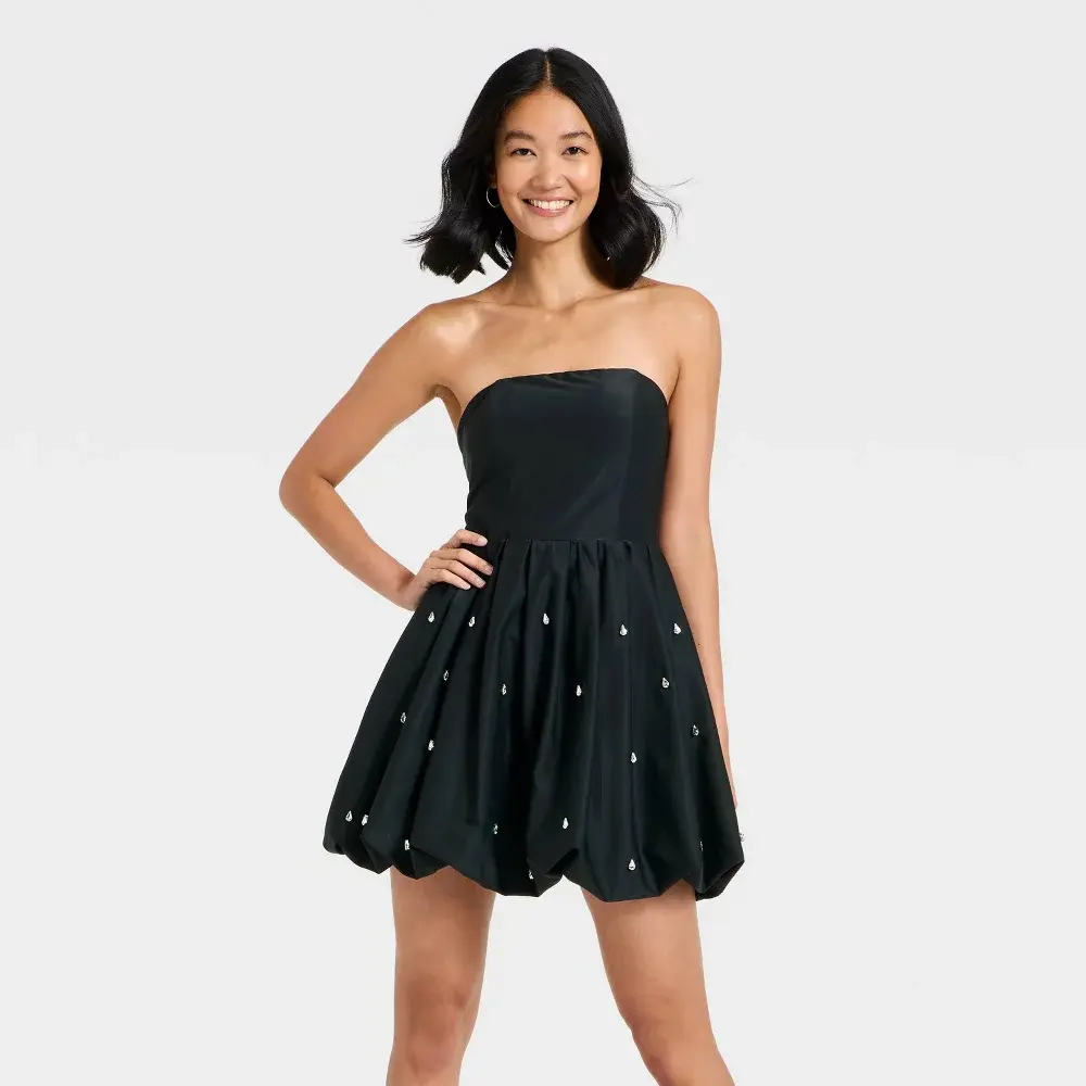 Women's Embellished Bubble Mini Dress - A