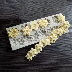 Flower Shaped Fondant Silicone Mold, Multi-petal Flower Bushes Fondant Silicone Molds, Candle Resin Mould, DIY Candle & Soap Making Tool
