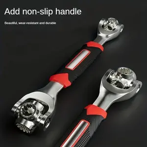52-in-1 Universal Socket Wrench Set - 360° Rotating Head Combination Spanner Tool Kit, Heavy Duty Multi-Function Mechanic Tool for Auto Maintenance, Car Owners, DIY Projects