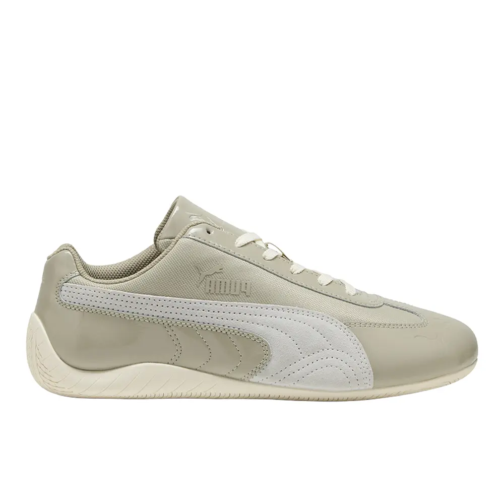 PUMA Womens Speedcat Patent Lace Up Sneakers Shoes Casual - Beige