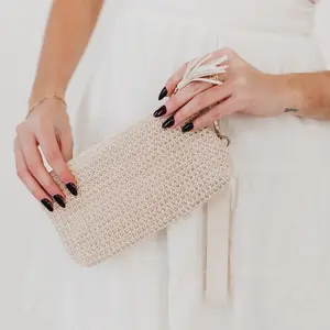 Rome Raffia Clutch Card Holder Wristlet - Versatile Accessory for Everyday Use
