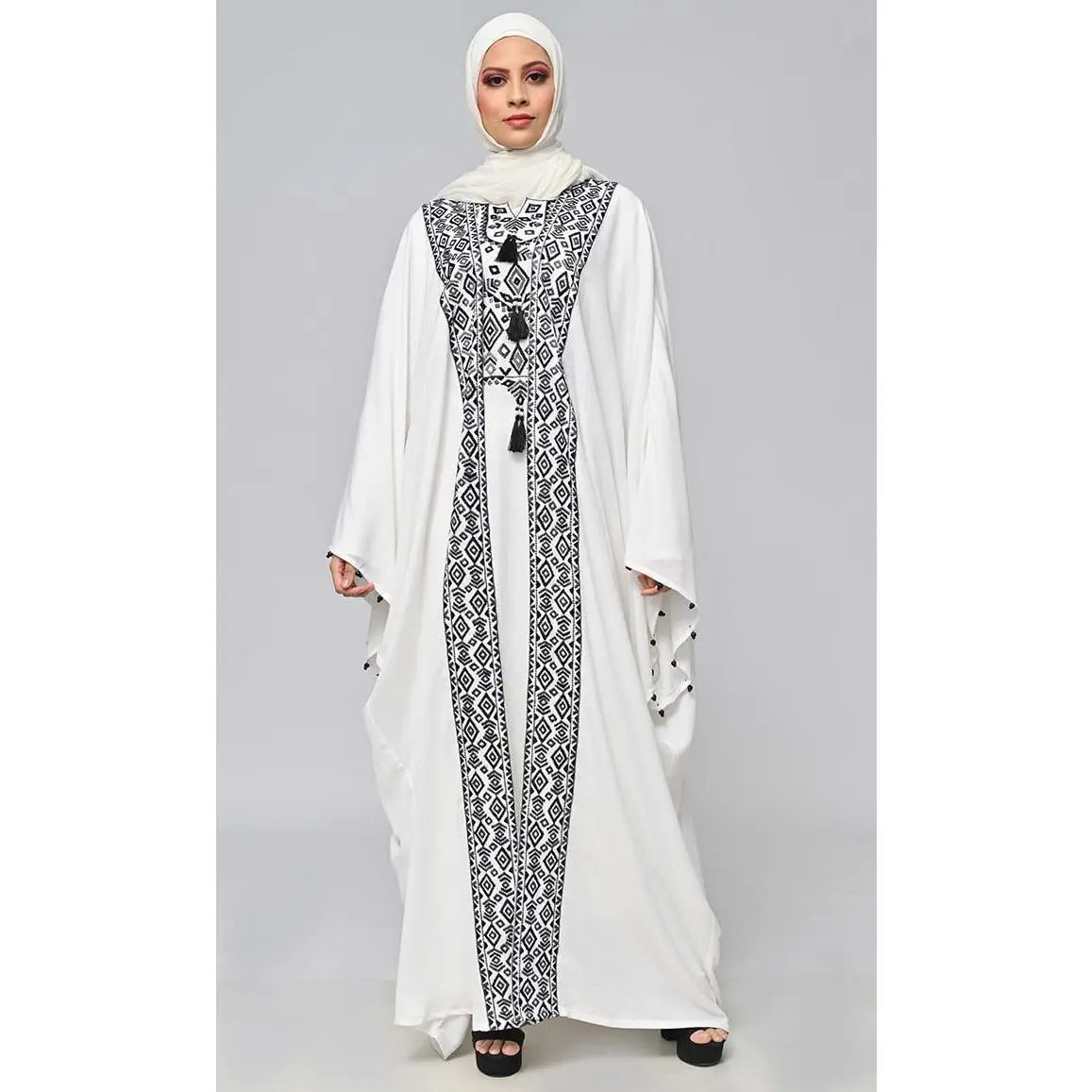 Islamic Black Embellished Embroidery 3Pc Set