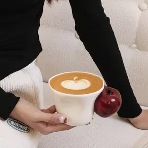 Couple's Mugs Set with Handle, 11oz Ceramic Coffee Cups for Him and Her, Romantic Matching Drinkware for Anniversary/Wedding/Valentine's Gift