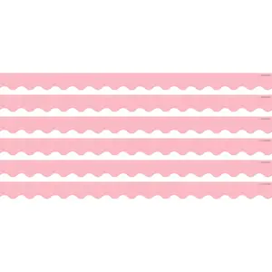 Pastel Pink Scalloped Border Trim, 35 Feet Per Pack, 6 Packs