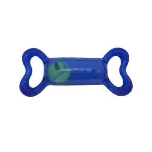 Kong Jumbler Tug Medium/Large Durable Dog Toy with Rolling Tennis Ball & Loud Squeaker