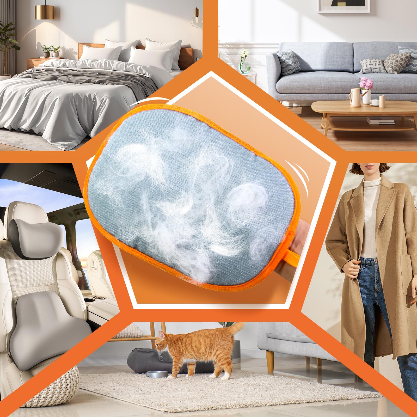 Minmin's House Upgraded Pet Hair Remover Electrostatic Gloves Reusable Cat Dog Hair Removal Mitt for Couch Furniture Carpet Car Seat Grooming Cleaning Tool