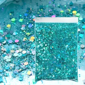 8 Packs Holographic Hexagonal Sequins |   Nail Art Decorations & DIY Craft Supplies |   Glitter Epoxy Resin Fillers for Necklaces, Bracelets & Handmade Jewelry