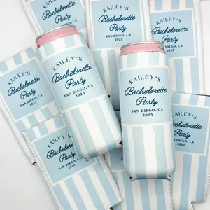 Personalized Coastal Bachelorette Can Cooler | Custom Can Cooler, Beach Bachelorette Party, Coastal Grandmother, Custom Party Favors