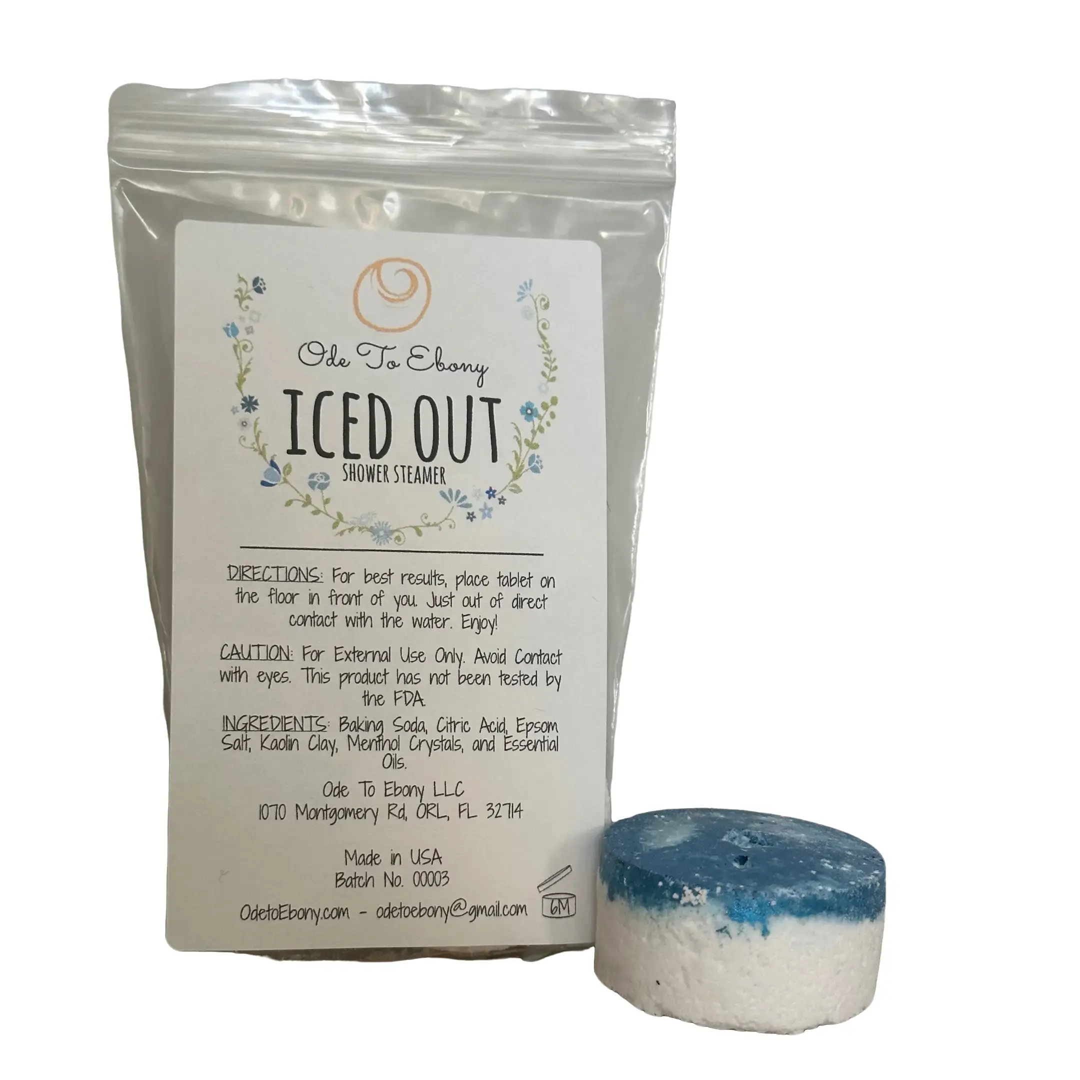 Iced Out - Shower Melts - Menthol Infused Steamer for Congestion Relief & Energized Body - Made in USA