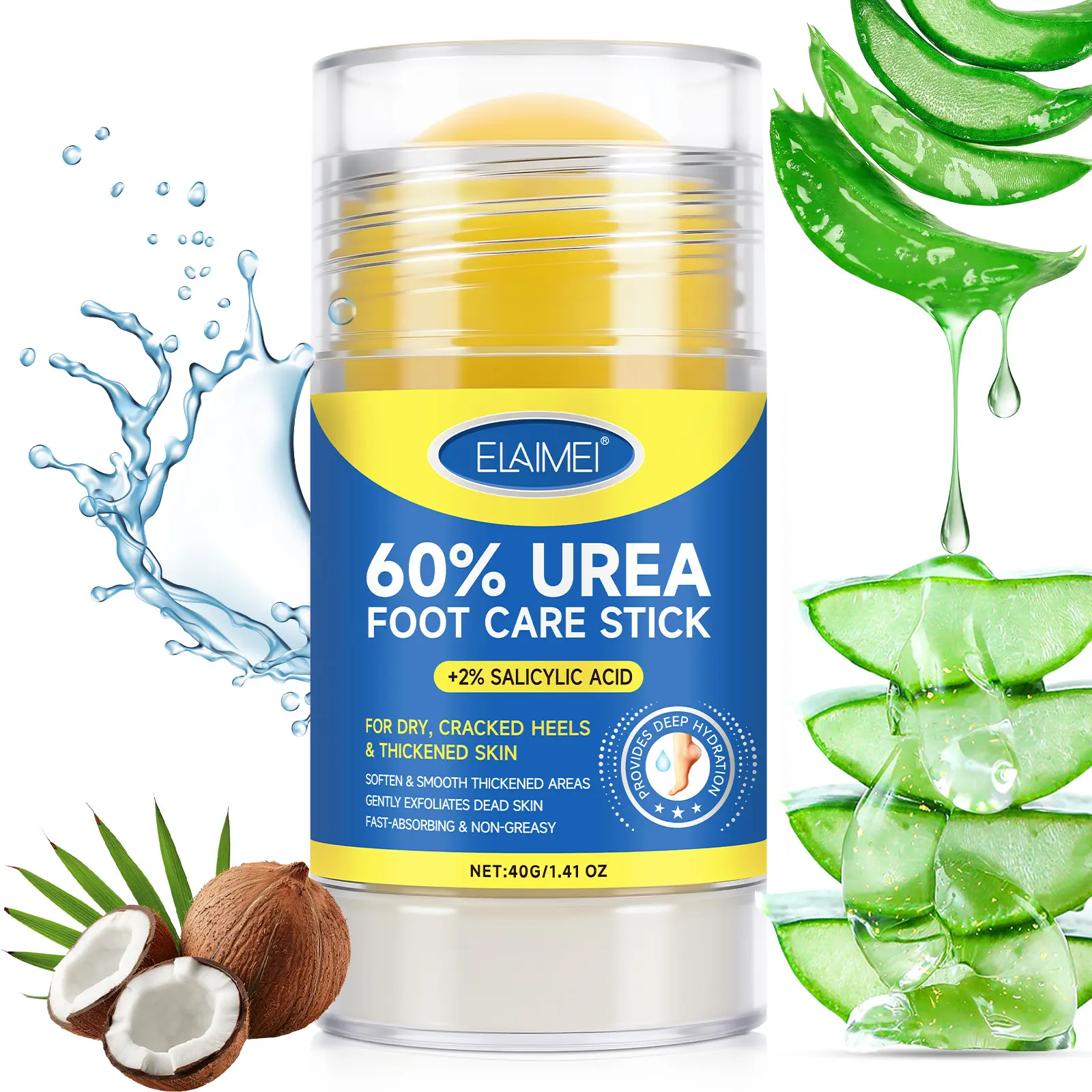 Elaimei Cracked Heel Repair Restoring Balm, with 25% Urea for Dry, Cracked Feet, Heals and Moisturizes for Healthy Feet Summervibes, Restore, Salicylic