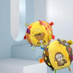 1Ps Plush Chew-Resistant Squeaky Bell Dog Toy, nteractive Fetch And Catch Games, Safe Chewable Ball, Promotes Bonding And Mental Stimulation (No Batteries Needed / Easy To Clean) - Interactive Fetch Toy Suitable For Small To Large Dogs