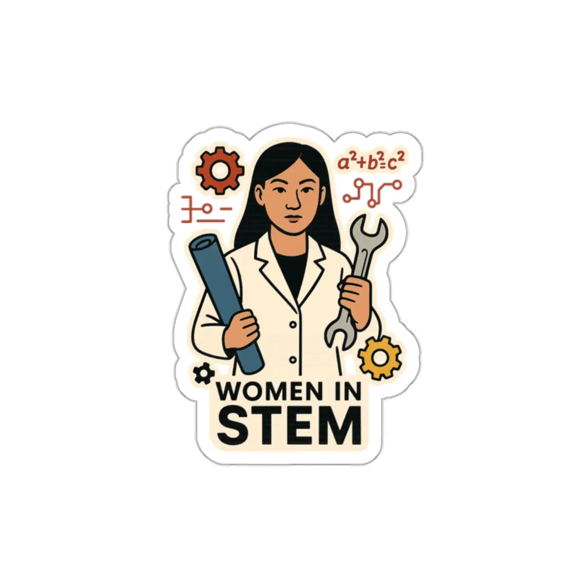 Empowering Women in STEM Die-Cut Stickers - Laptop Decals, Gift for STEM Enthusiasts, Women Empowerment, Science Stickers
