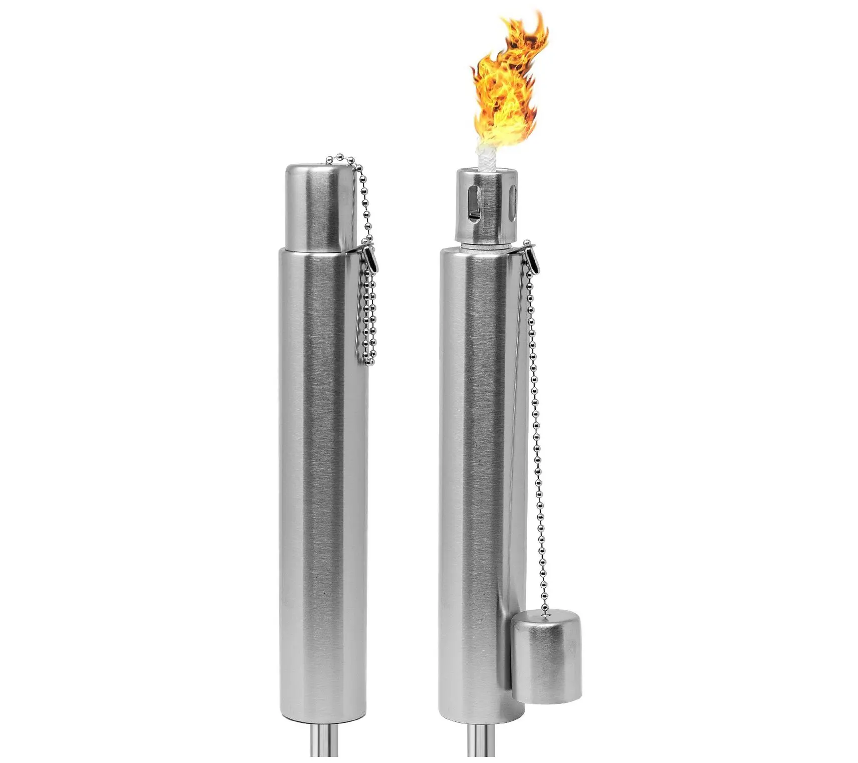 Stainless Steel 5 ft Outdoor Torch - 2 Pack Stainless Steel 5 ft Outdoor Torch - 2 Pack