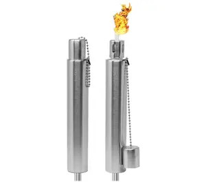 Stainless Steel 5 ft Outdoor Torch - 2 Pack Stainless Steel 5 ft Outdoor Torch - 2 Pack