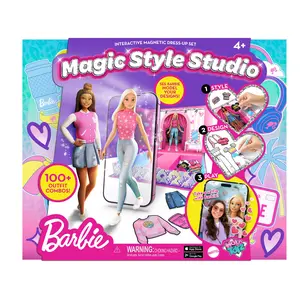 Barbie Magic Style Studio Fashion Playset - 29-Piece Magnetic Mix & Match Figures, 100+ Outfit Combinations, for Ages 4+