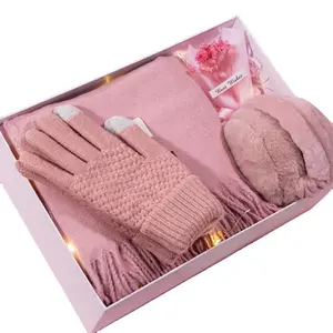 Women’s Winter Warm Gift Set – Scarf, Touchscreen Gloves & Plush Earmuffs (Luxury Gift Box)