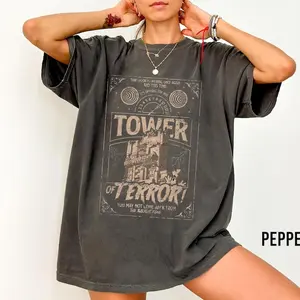 [Sale up to 35%] Comfort Colors vintage Retro Tower Of Terror Shirt, Twilight Zone Spooky T-Shirt, Rides Shirt, Hollywood Studios Shirt