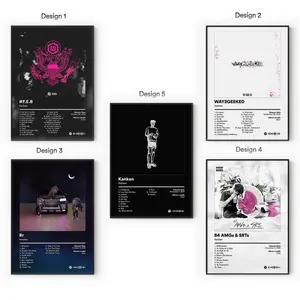 [Sale Up To 40%] [Unframe] Kankan Album Posters, Underground Trap Rap Wall Art, Dark Aesthetic Music Bedroom Decor, Modern Album Cover Artwork, Gift for Fans