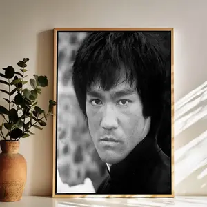 Bruce Lee The Legend Wall Art Vintage Black and White Art Posters Funky Aesthetic Canvas Prints Retro Bar Cart Decor for Bar Bedroom