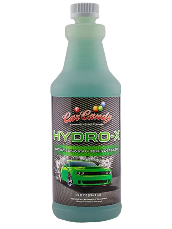 Car Candy Hydro-X Waterless Car Wash & Instant Detailer - Sio2 Infused Formula for Clean Shine & Protection - No Water Needed - Wax Free Non-Streaking Formula - 32 FL OZ