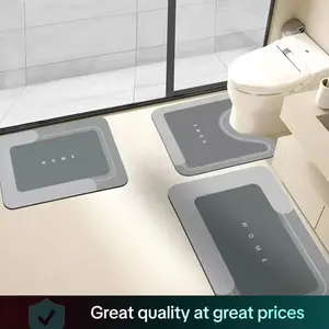 1/3Pcs Non-Slip Diatomite Bathroom Mat, Water Absorbent Quick-Drying Bath Rug, Anti-Slip Floor Mat for Bathroom, Kitchen, Laundry & Home Decor