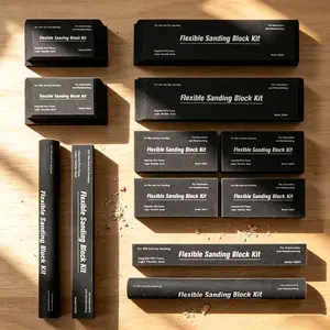12Pcs Wet Dry EVA Foam Sanding Block Flexible Hand Sanding Pad Auto Body Grinding Polishing Tool Kit Reusable Soft Foam Abrasive Blocks for Car Paint Repair Woodworking Furniture Metal Surface Finishing