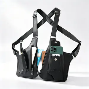 Premium Leather Shoulder Bag & Double Shoulder Armpit Bag | Anti-Theft Hidden Adjustable Strap Holster | Underarm Strap Wallet for Secure Daily Carry