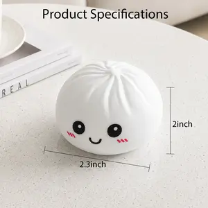 Dumpling Squishes Stress Balls with Steamer, Cute Anxiety Relief Toy, Soft Squeeze Decompression Dough for Adults, Simulation Food Squishies Bun