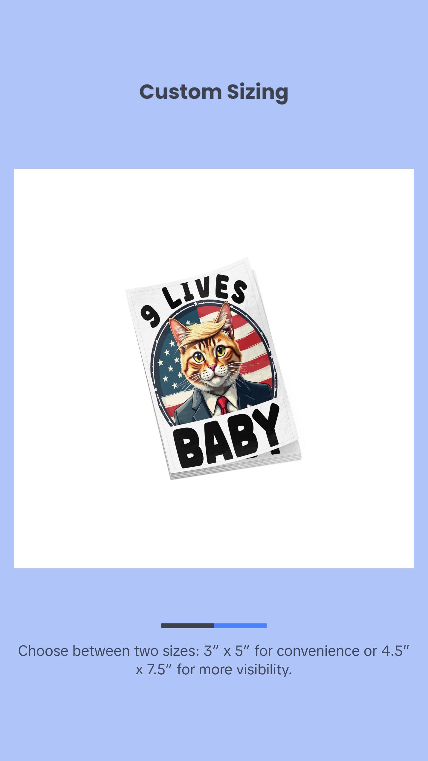 9 Lives Baby Trump Sticker
