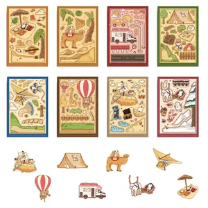 World Travel Themed Sticker, 8/24pcs Waterproof Vinyl Travel Map Sticker, Decorative Sticker for Suitcase, Bicycle, Laptop, Water Bottle, Notebooks, Diary, Ornaments