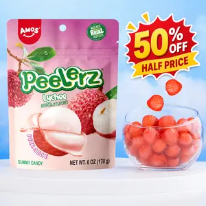 (50% off)AMOS Peelerz Fruit Gummy Variety Pack, Green Apple, Lychee, Peach, Lemon, Pineapple, Mango & Banana Peelable Soft Candy, Assorted Chewy Gummies Candy Snack-Product card