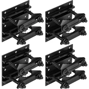 4 Pack 1.76" Pole Mounting Kit, Mast Mount Brackets for Outside Antenna, Street Sign Mounting Hardware for Light Poles, Outdoor  Camera Bracket, Side Mount Flag Pole Holder S