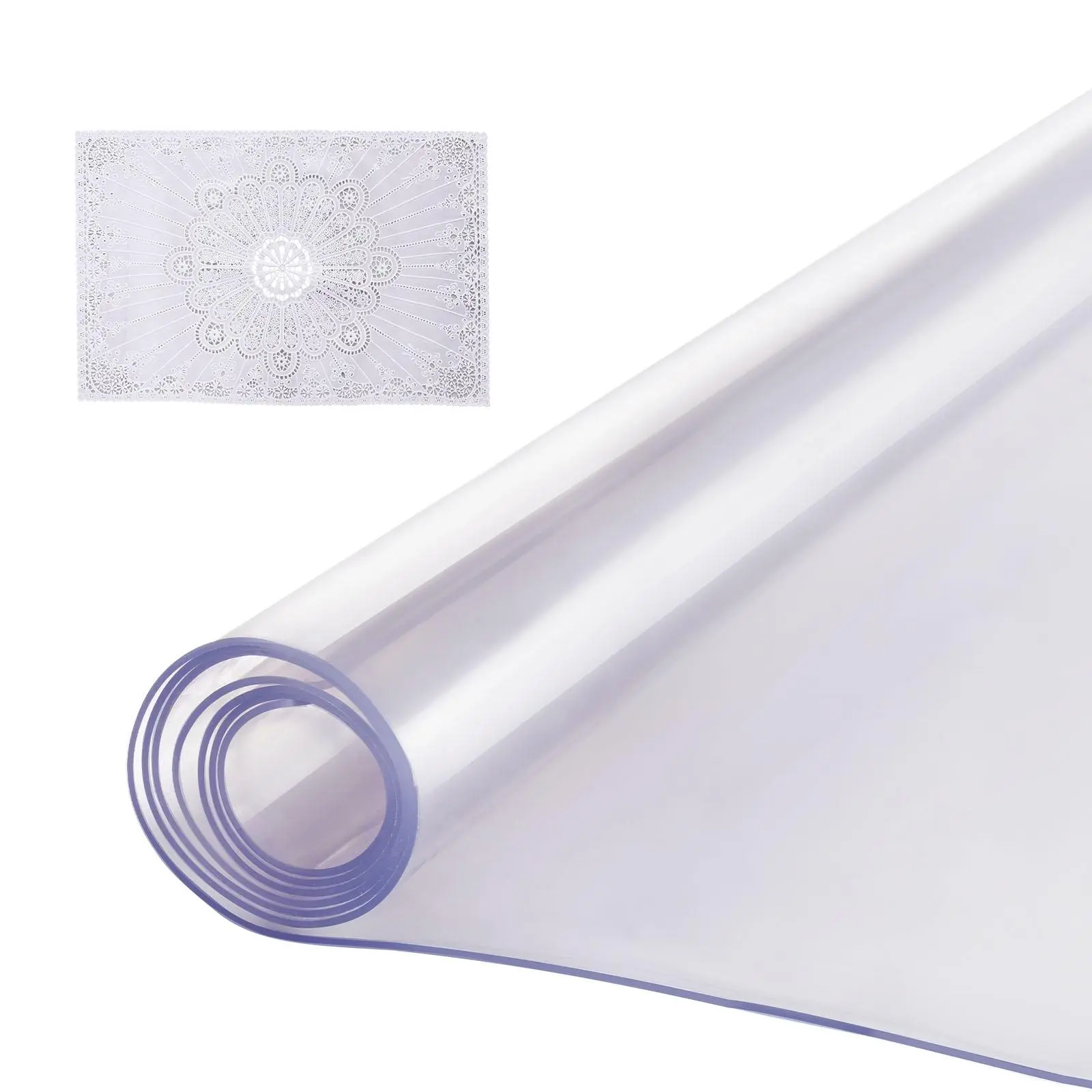 【summerfinds】VEVOR Plastic Table Cover, 42 x 60 Inch 2.0 mm Thick Clear Table Protector, Rectangle PVC Desk Mat, Waterproof & Easy Cleaning Desk Pad Tablecloth, for Office Dresser Dining Room Table Night Stand