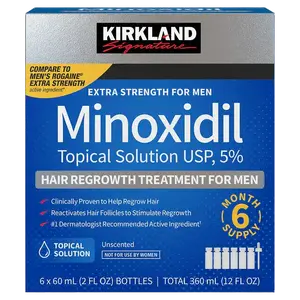 Kirkland 5% Minoxidil Extra Strength Liquid Hair Loss and Hair Regrowth Treatment
