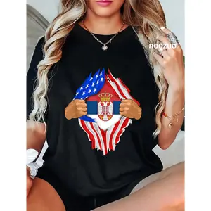 100% Cotton Serbian Blood Inside Me T-Shirt | Serbia Flag Gift T-Shirt