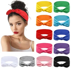 12 Pack Bow Headbands for Women Headwraps Hair Band Knotted Headband Rabbit Ears Stretchy Turban Head Wraps Fashion Christmas Headbands Sport Cute Hair Accessories tiktokshopspringglowup