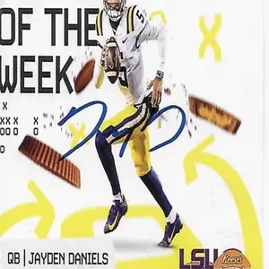 2024 JAYDEN DANIELS SENIOR BOWL AUTO WASH COMMANDERS/ LSU PLAYER OF THE WEEK