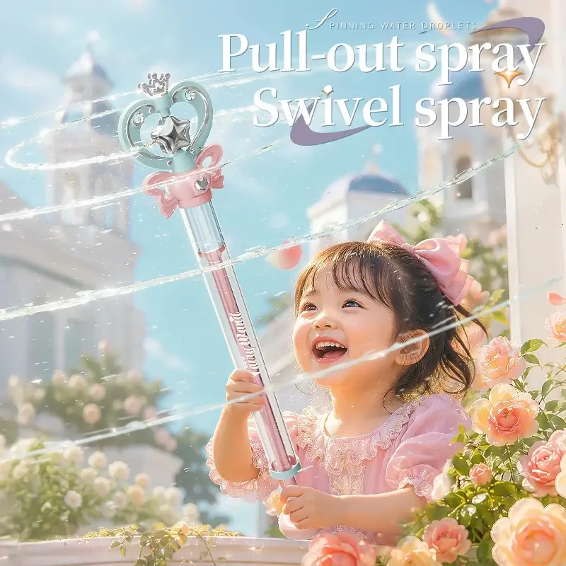 Magic Fairy Wand Sparkling Water Gun, Summer Water Battle Cannon Play Toy for Kids Adults, Birthday Gift, Apartment Friendly Dorm Use Outdoor Summer Toy