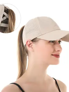 New Mesh Quick-Dry Cross Ponytail Cap, Outdoor Baseball Hat with Sun Protection, Fashionable and Comfortable Sun Hat for Women, Fitted Baseball Caps