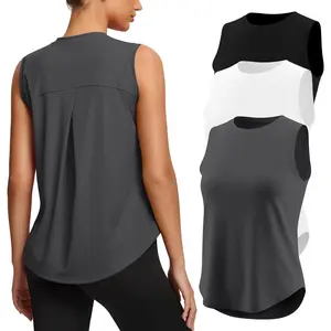 3 Pack Workout Tops for Women Athletic Running Yoga Tank Tops Loose Fit Sleeveless Sports Tennis Gym Shirt Quick Dry