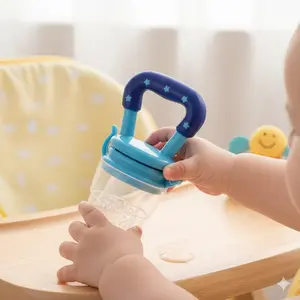 Baby Fruit Feeder Teether with Anti-Choke Guard Detachable for Easy Cleaning Portable Travel Home Use Safe Silicone Teething Toy Transition Feeding Tool Antibacterial Mold-Resistant