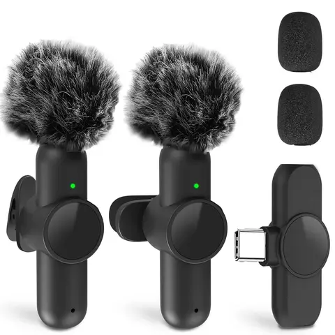 Portable Wireless Lavalier Microphone, 1 Set Professional Wireless Collar Clip Mic for iPhone & Android Phone, Plug-play Lapel Mic for Video Recording, Teaching, Interviews, Podcast, Tiktok & Vlog, Gift