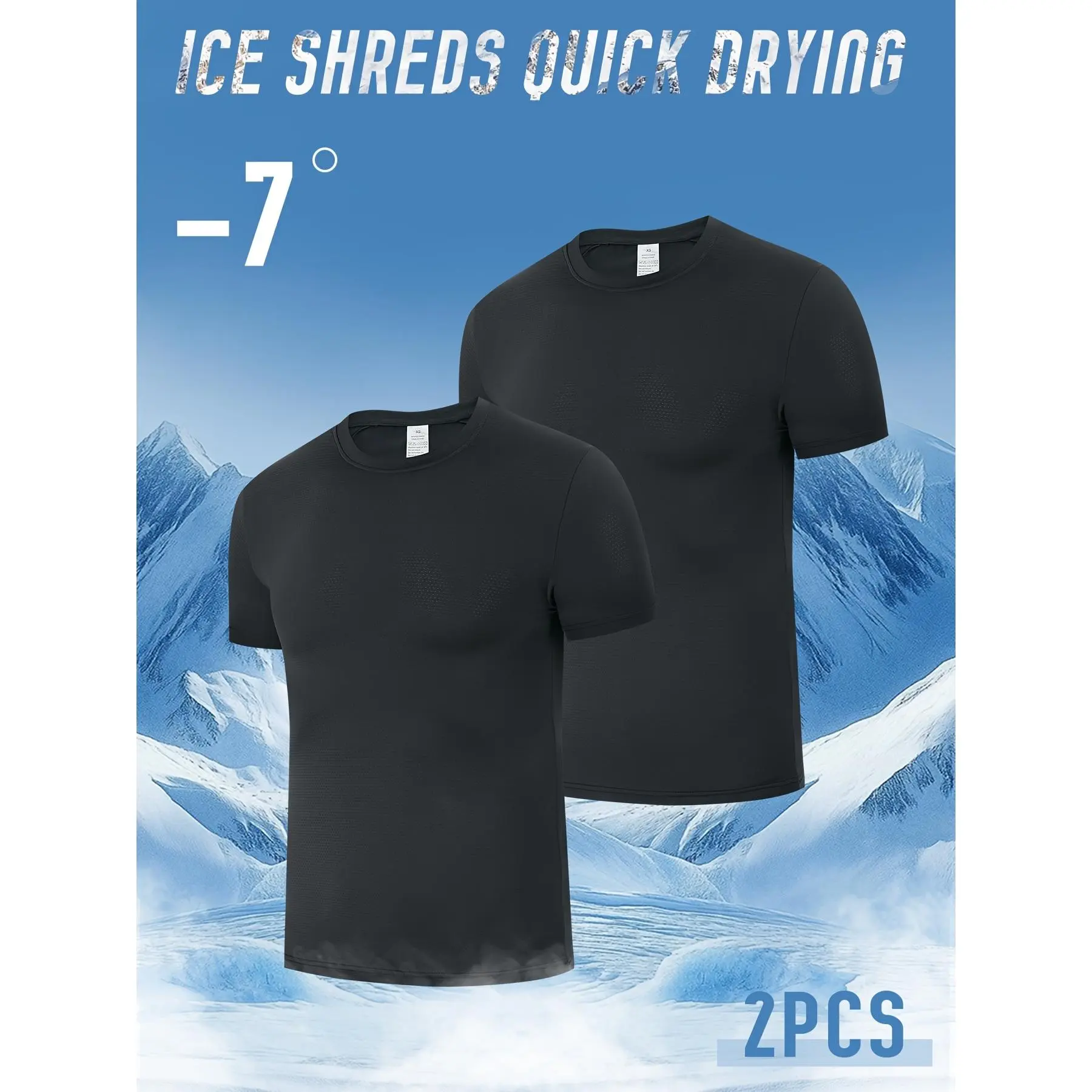 2PCS Black (Round Neck)